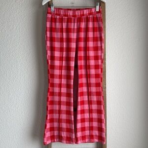 Art Class Pink/Red Checkerboard Flare Leg Pajama Pants girls sz: L or 10/12